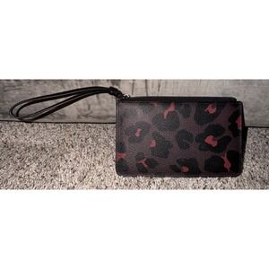 Coach Wristlet Leopard Print Corner Zip (Purple, Oxblood, Multi-color) F38688